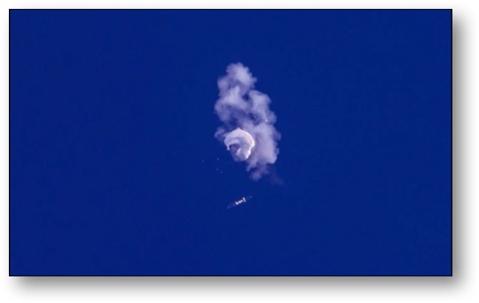 Chinese spy balloon being shot down in soverign American airspace