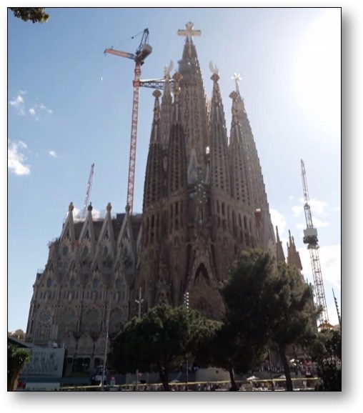 The Sagrada Família basilica in Barcelona, Spain