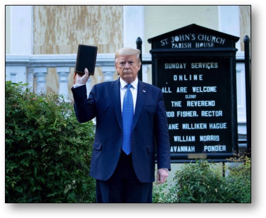 The snake oil salesman is now hawking bibles!